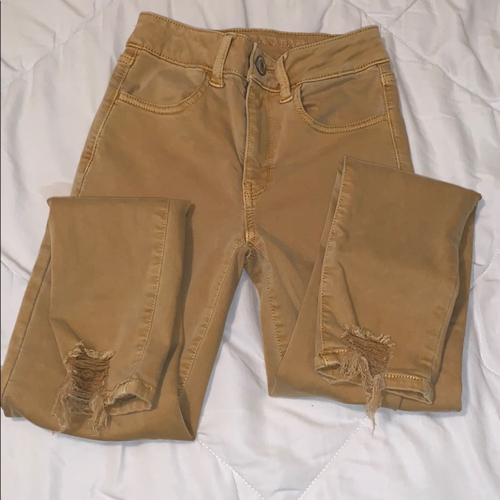 American eagle khaki jeans sz 0